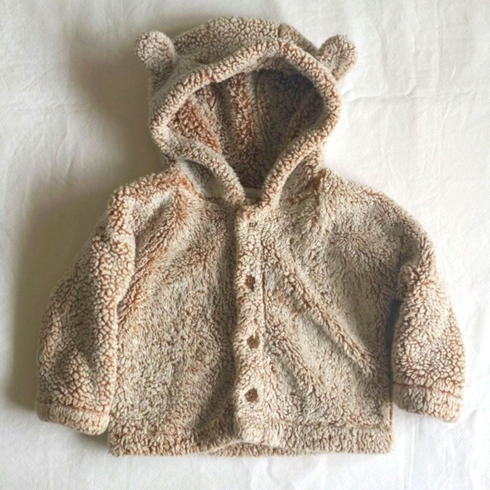 george teddy bear button front hoodie jacket 12-18 months baby unisex
